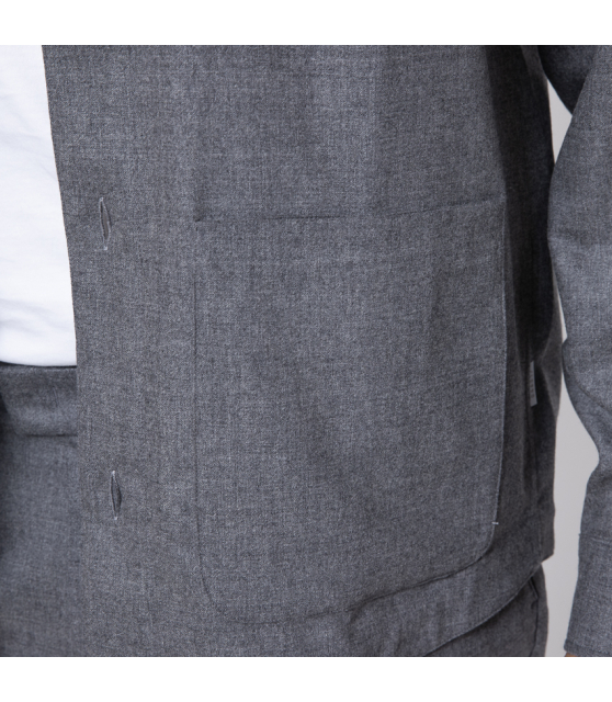 04651 - Sur-chemise en flanelle grise