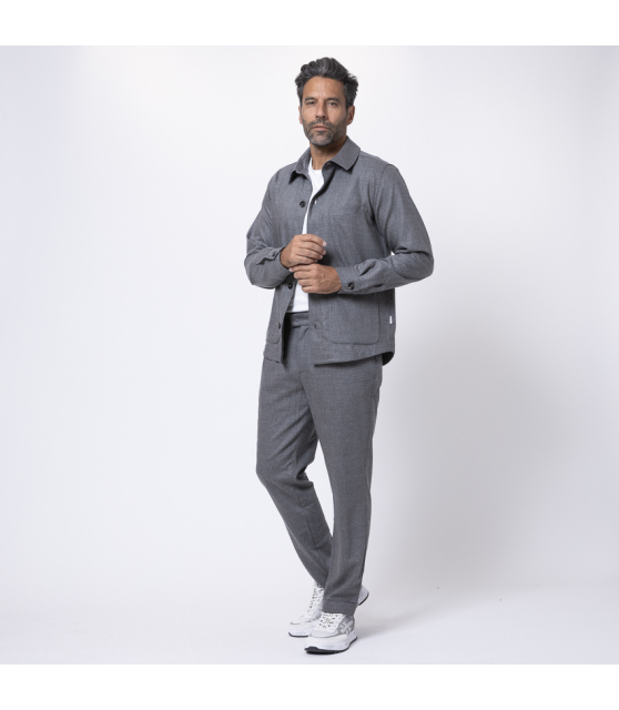 04651 - Sur-chemise en flanelle grise