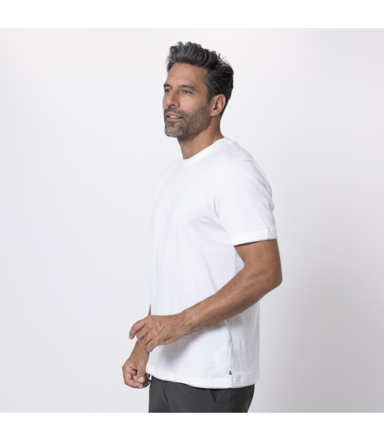 ELEVENTY - T-shirt blanc à empiècements grège