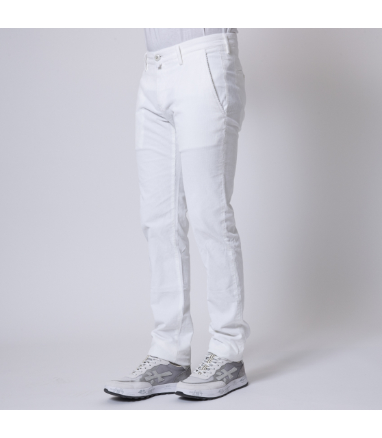 JACOB COHËN - Pantalon BOBBY blanc en velours côtelé