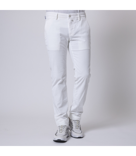 JACOB COHËN - Pantalon BOBBY blanc en velours côtelé