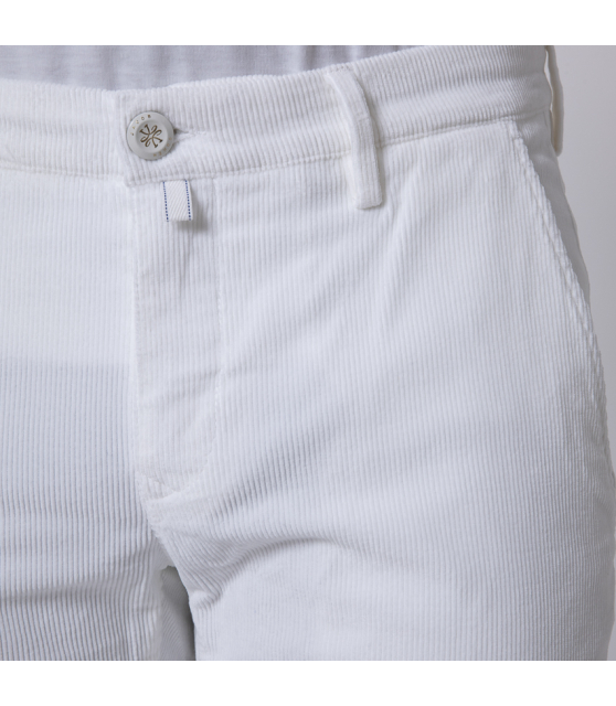 JACOB COHËN - Pantalon BOBBY blanc en velours côtelé