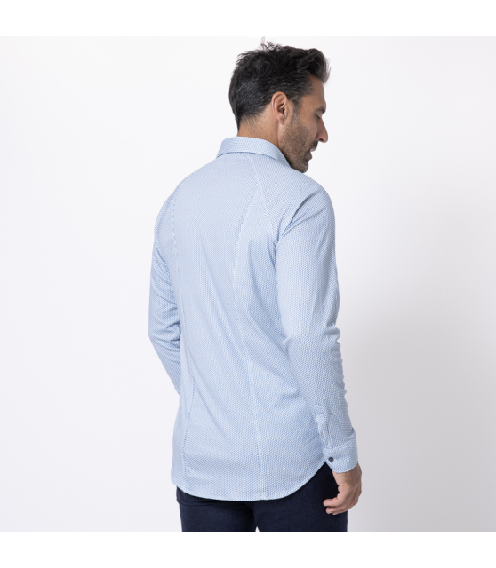 DESOTO - Chemise à motifs géométriques bleus all-over