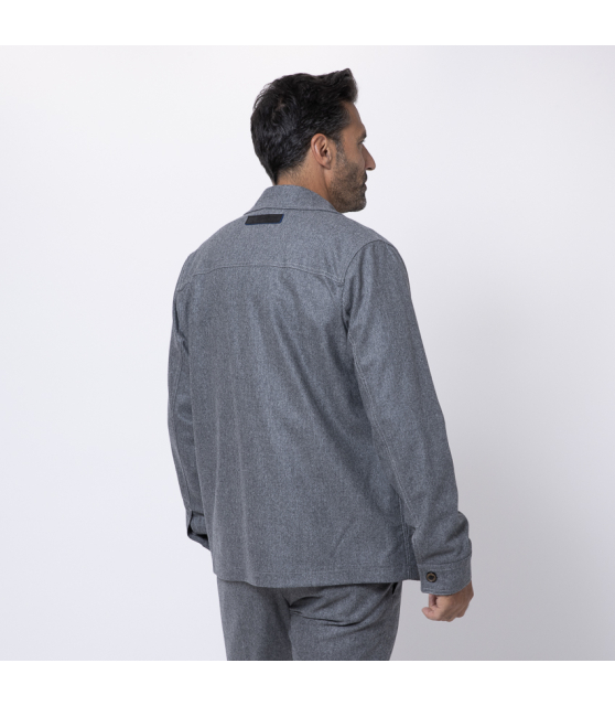 JACOB COHËN - Sur-chemise grise en flanelle