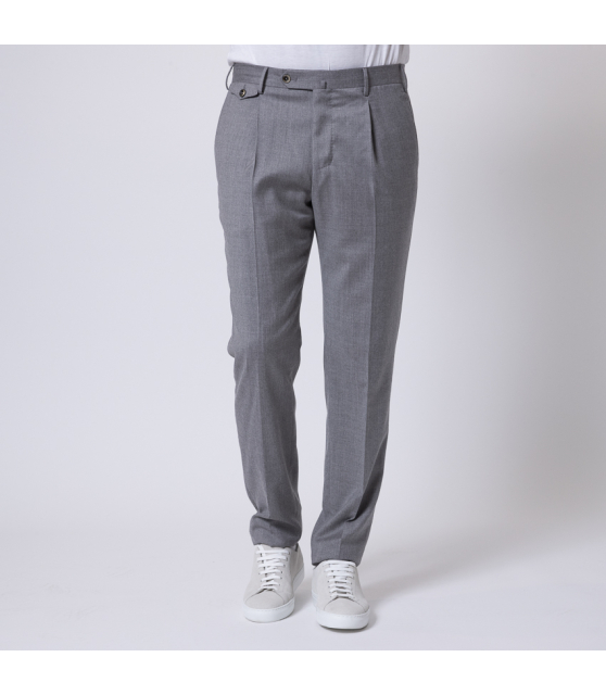 PT TORINO - Pantalon à pinces gris