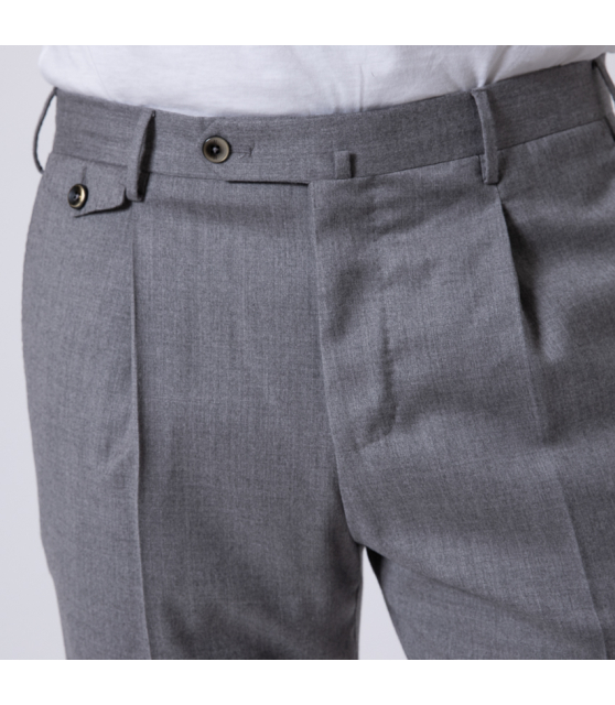 PT TORINO - Pantalon à pinces gris