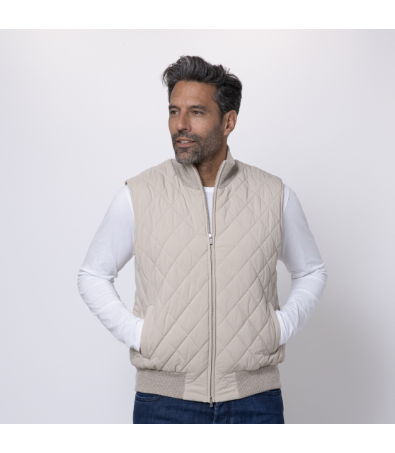 GRAN SASSO - Blouson beige sans manches matelassé