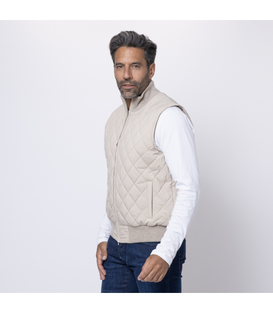 GRAN SASSO - Blouson beige sans manches matelassé