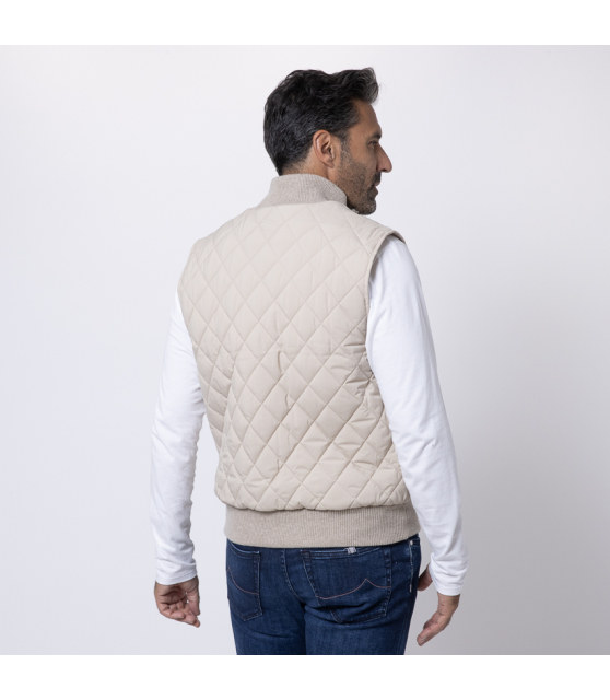 GRAN SASSO - Blouson beige sans manches matelassé
