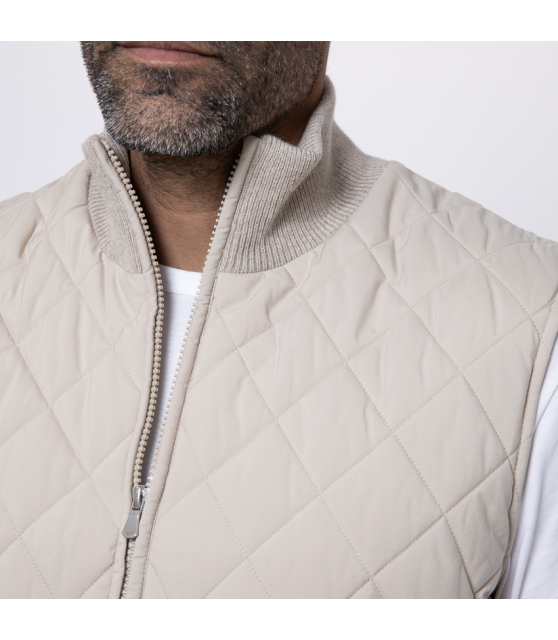 GRAN SASSO - Blouson beige sans manches matelassé