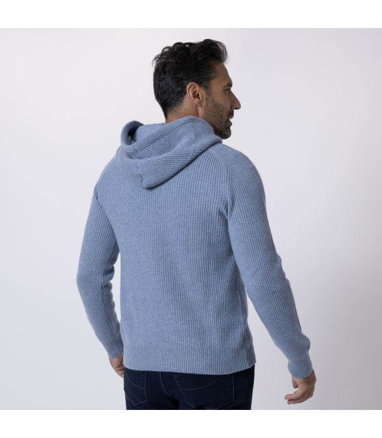 GRAN SASSO - Sweatshirt bleu en cachemire