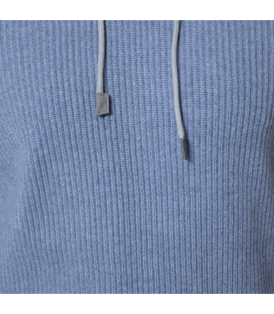 GRAN SASSO - Sweatshirt bleu en cachemire