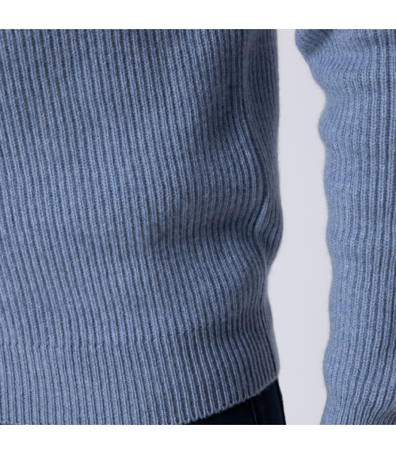 GRAN SASSO - Sweatshirt bleu en cachemire