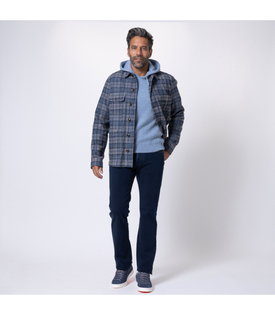 GRAN SASSO - Sweatshirt bleu en cachemire