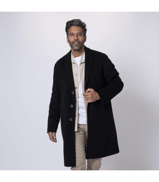 HERNO - Manteau noir en laine recyclée
