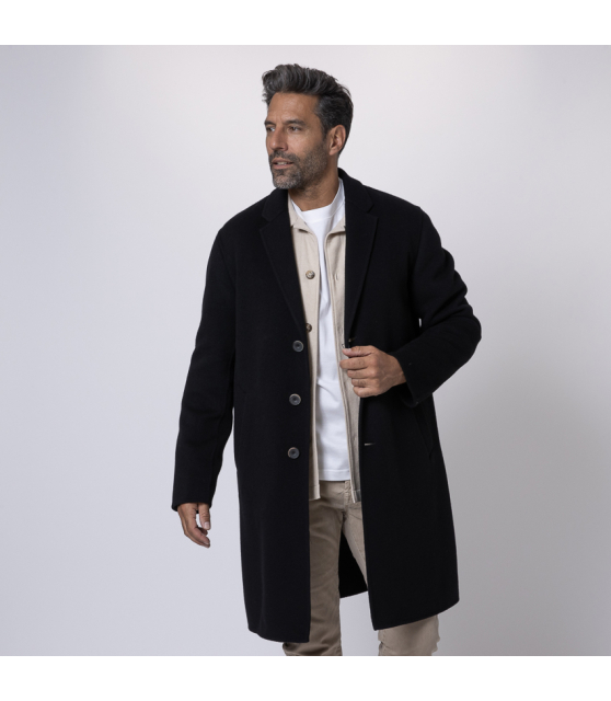 HERNO - Manteau noir en laine recyclée