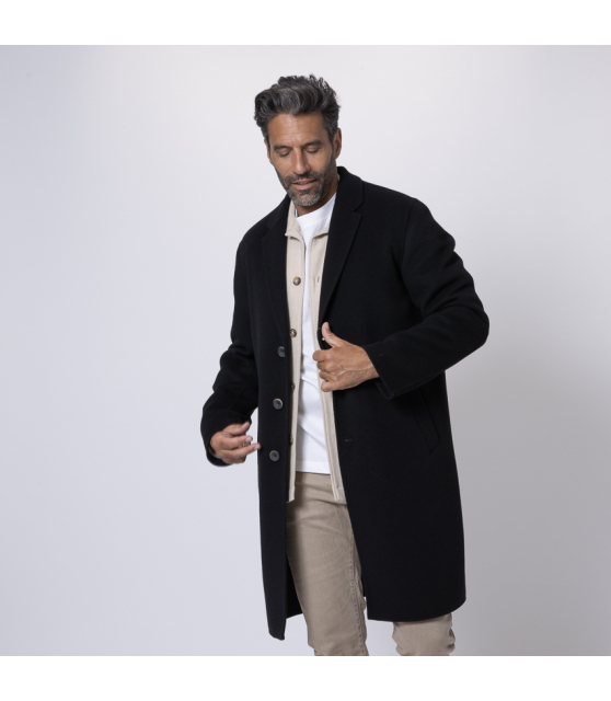 HERNO - Manteau noir en laine recyclée