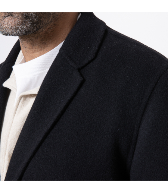 HERNO - Manteau noir en laine recyclée