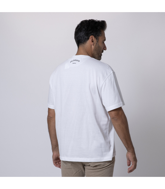 ELEVENTY - T-shirt blanc à col rond