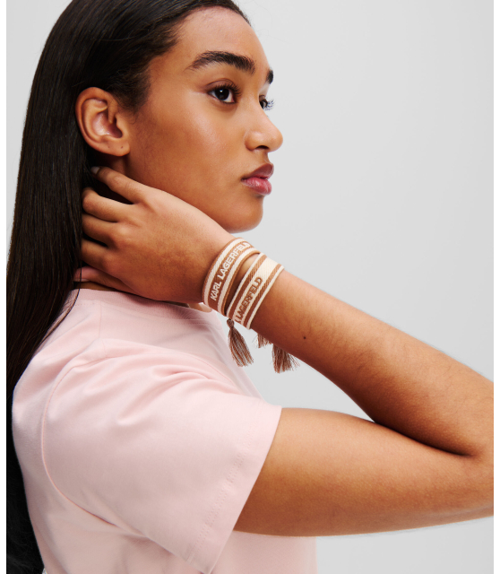 KARL LAGERFELD - BRACELETS TISSÉS K/ESSENTIAL – LOT DE 2 MARRON