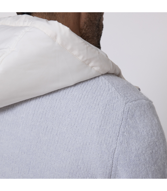 GRAN SASSO - Gilet zippé gris à capuche