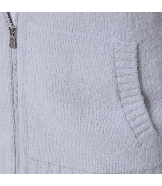 GRAN SASSO - Gilet zippé gris à capuche