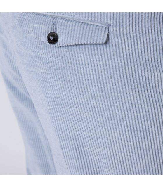 PT TORINO - Pantalon en velours côtelé bleu ciel