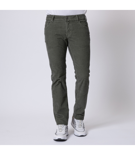 JACOB COHËN - Jeans NICK vert velours texturé
