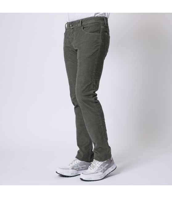 JACOB COHËN - Jeans NICK vert velours texturé