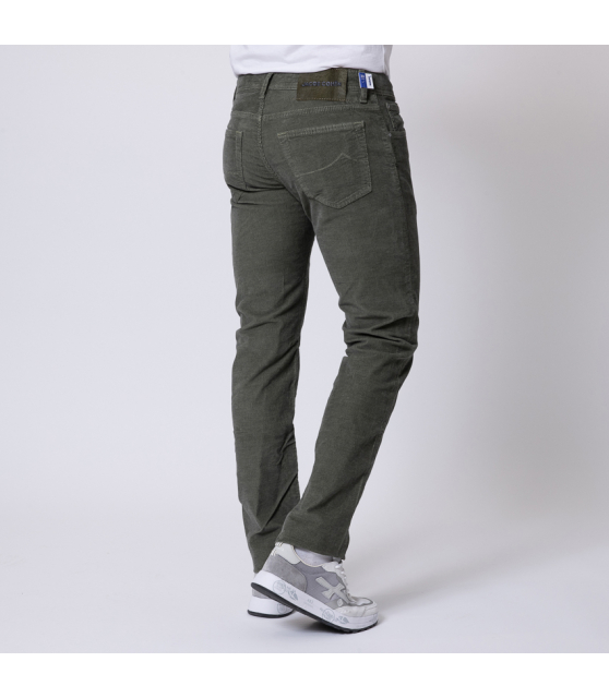 JACOB COHËN - Jeans NICK vert velours texturé