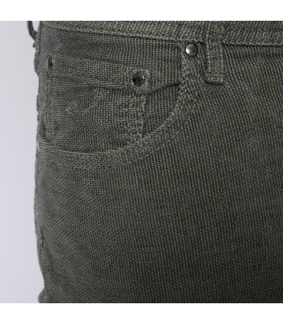 JACOB COHËN - Jeans NICK vert velours texturé