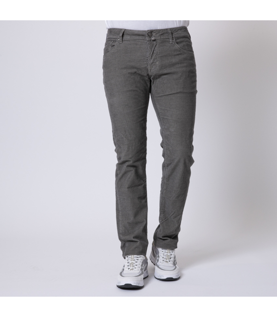 JACOB COHËN - Jeans NICK gris taupe velours texturé