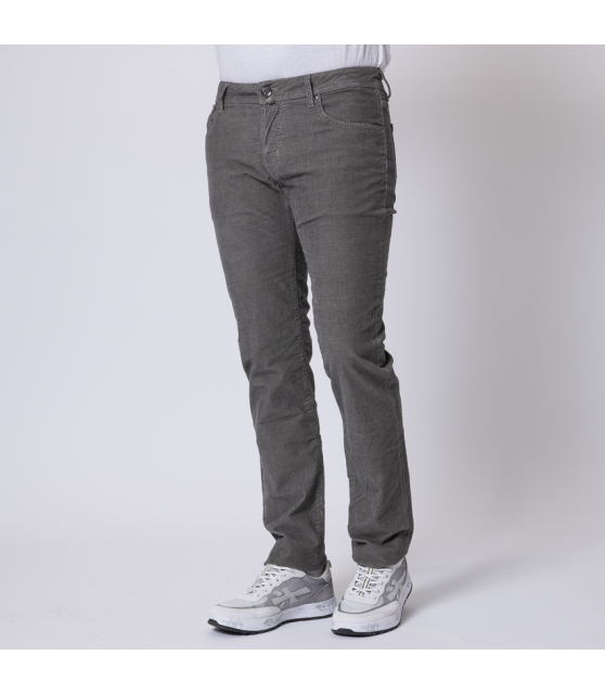 JACOB COHËN - Jeans NICK gris taupe velours texturé