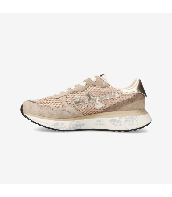 PREMIATA - Sneakers basses LAURYN beige et rose