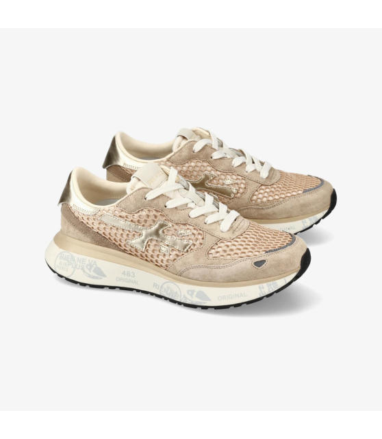 PREMIATA - Sneakers basses LAURYN beige et rose