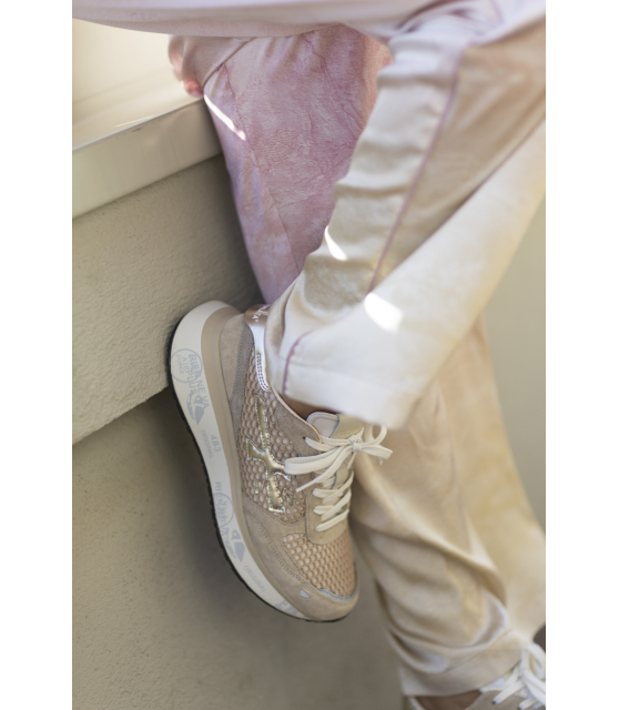 PREMIATA - Sneakers basses LAURYN beige et rose