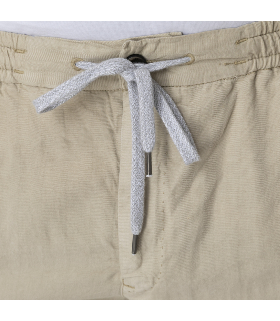 PT TORINO - Pantalon beige à rayures