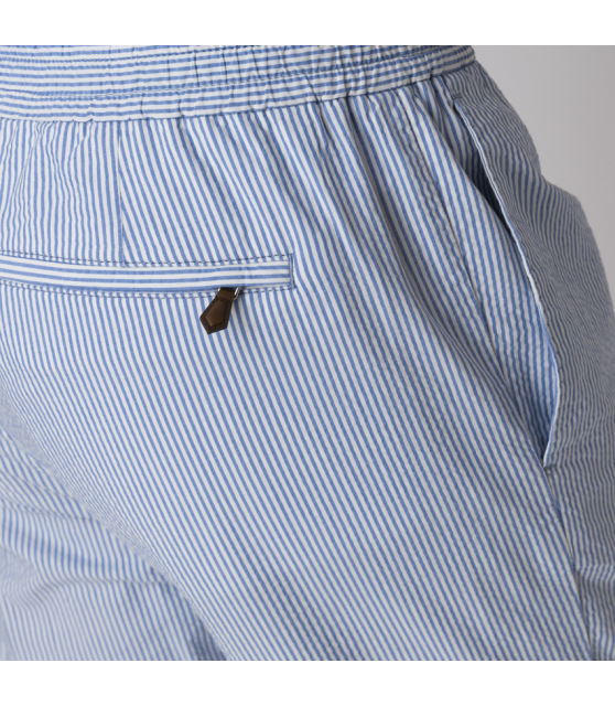 PT TORINO - Pantalon à rayures blanches et bleues