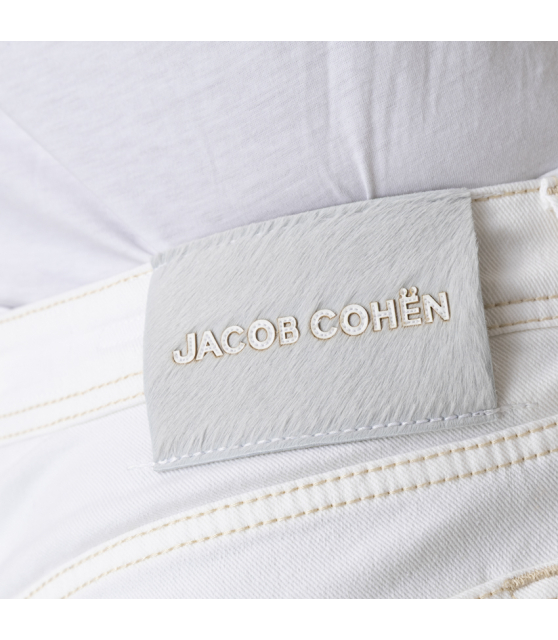 JACOB COHËN - Jean BARD blanc à coutures beiges