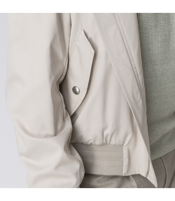 ELEVENTY - Bomber beige à capuche grise