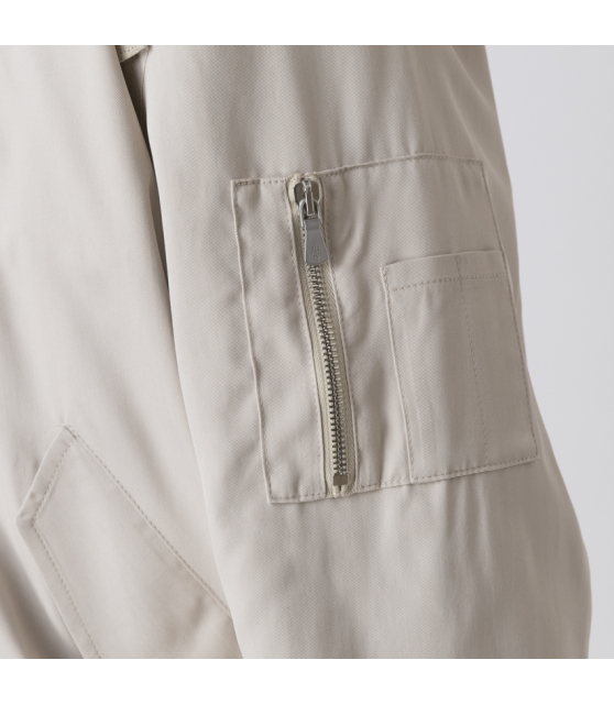 ELEVENTY - Bomber beige à capuche grise