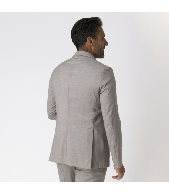 DUNCAN - Costume taupe laine vierge et cachemire