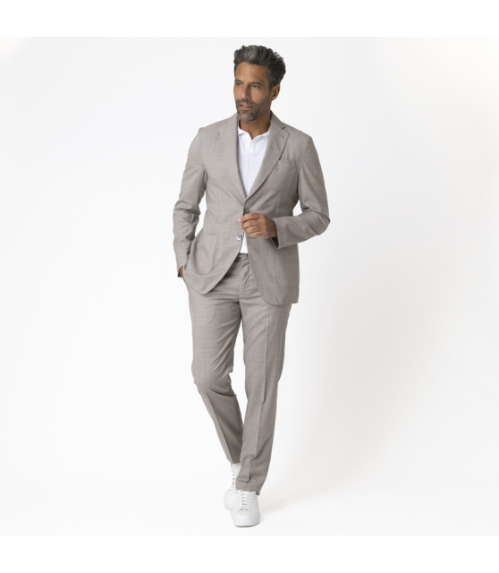 DUNCAN - Costume taupe laine vierge et cachemire