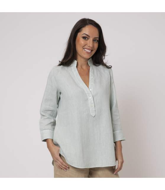 DUNCAN - Blouse vert d'eau manches 3/4