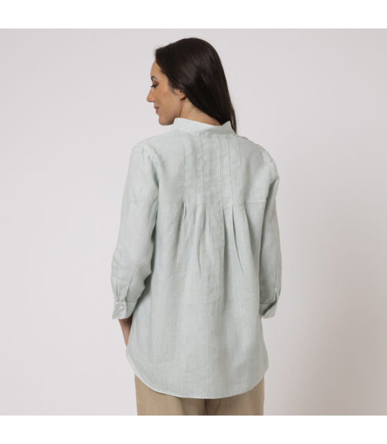 DUNCAN - Blouse vert d'eau manches 3/4