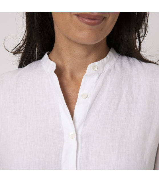 DUNCAN - Robe longue blanche à boutonnage avant