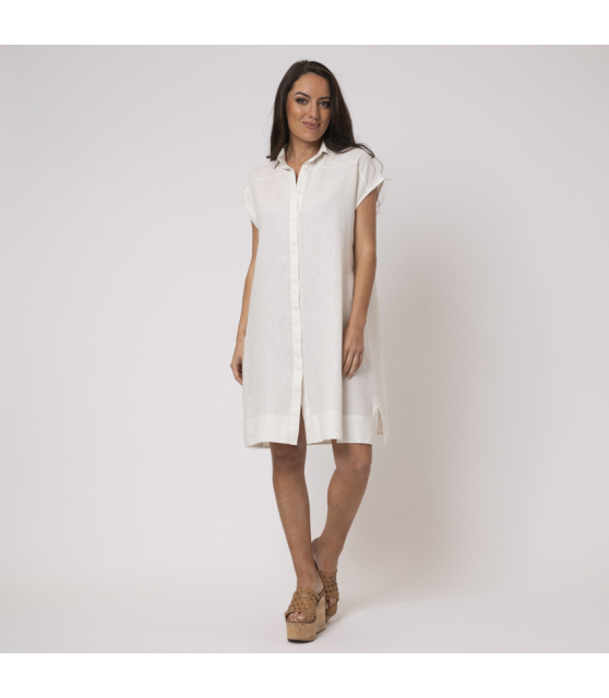 DUNCAN - Robe courte blanc cassé