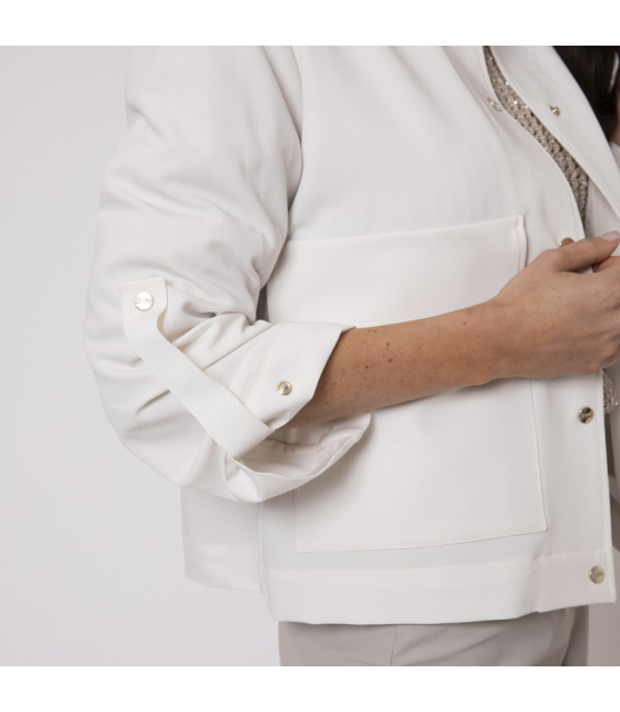 HERNO - Veste sur-chemise grège