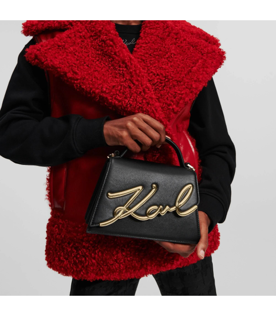 KARL LAGERFELD - PETIT SAC BANDOULIÈRE NOIR K/SIGNATURE