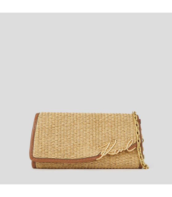 KARL LAGERFELD - PORTEFEUILLE BANDOULIÈRE EN RAPHIA K/SIGNATURE